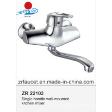 Single Handle Wall Mounted Kitchen Mixer Faucet